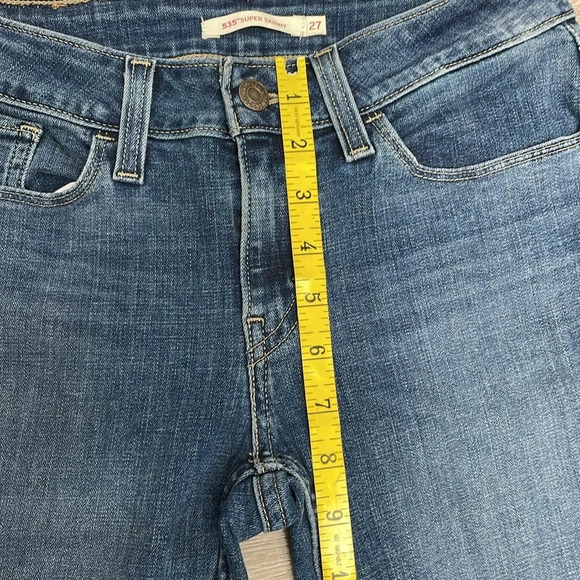 Levi’s 535 Super Skinny Denim Jeans Distressed Raw Hem 27 - Picture 9 of 16